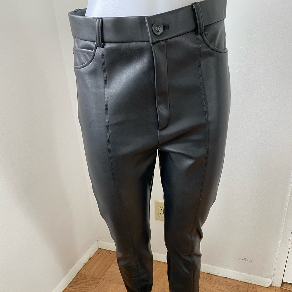 Faux leather pants